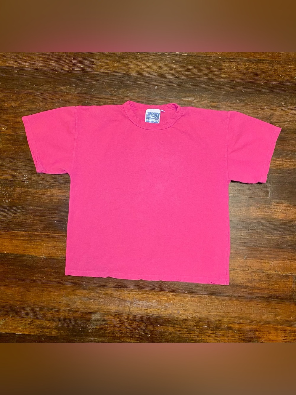 Jungmaven Bright Pink Hemp and Organic Cotton Boxy Short Sleeve Tee